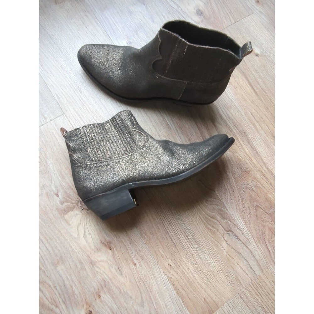 Golden Goose Crosby Western Chelsea Boots Womens 38 Gold Mettalic - Picture 6 of 16